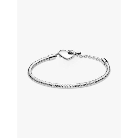 NEW AUTHENTIC PANDORA Moments Heart T-Bar Snake Chain BraceletSterling silver - Picture 2 of 3